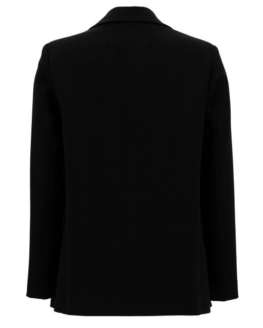 Plain Open Jacket With Peak Revers In Fabric in Black Lyst