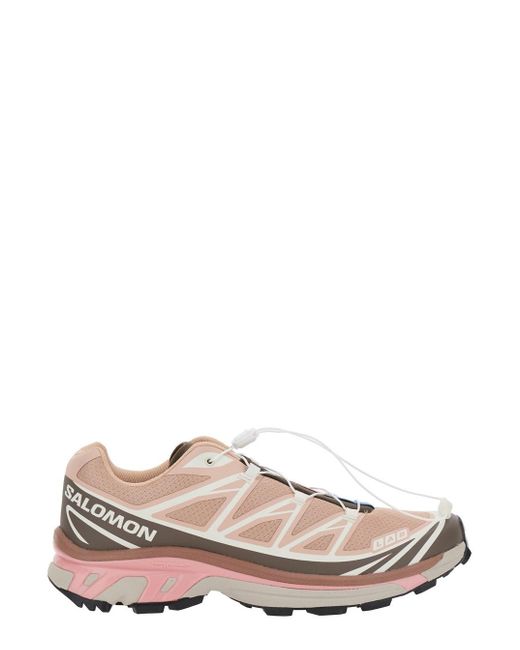 Salomon Pink 'Xt-6' Sneaker With Logo Applied On The Tongue And Chunky