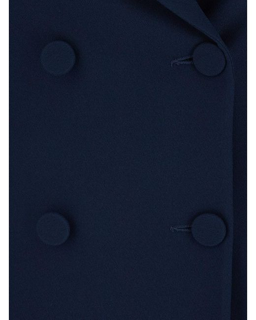 Le Plain Blue Double-Breasted Jacket With Peak Revers