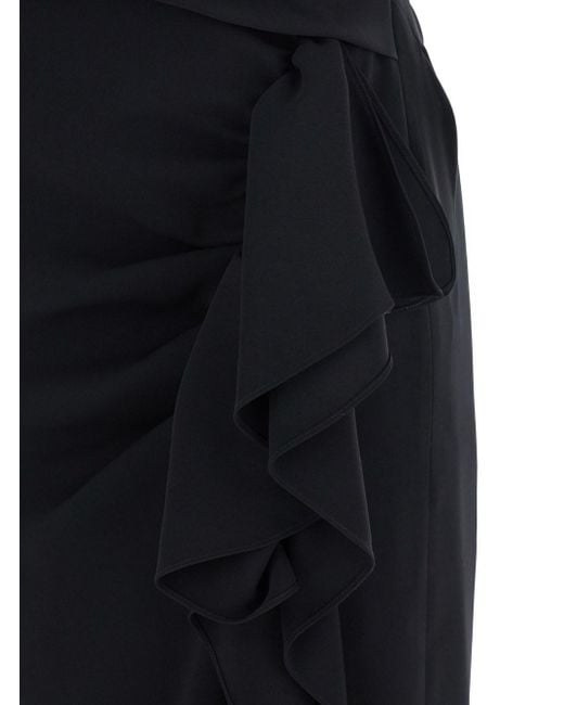 Max Mara Black 'Aia' Dress With Boat Neckline And Draped Detail