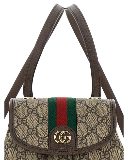 Gucci Black 'Ophidia' Mini And Ebony Backpack With Double G