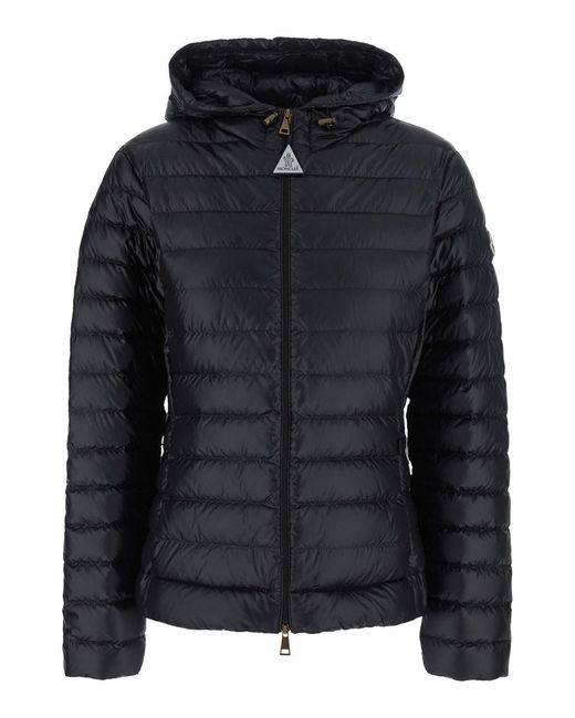Moncler Black 'Igel' Down Jacket With Logo Patch On The Sleeve