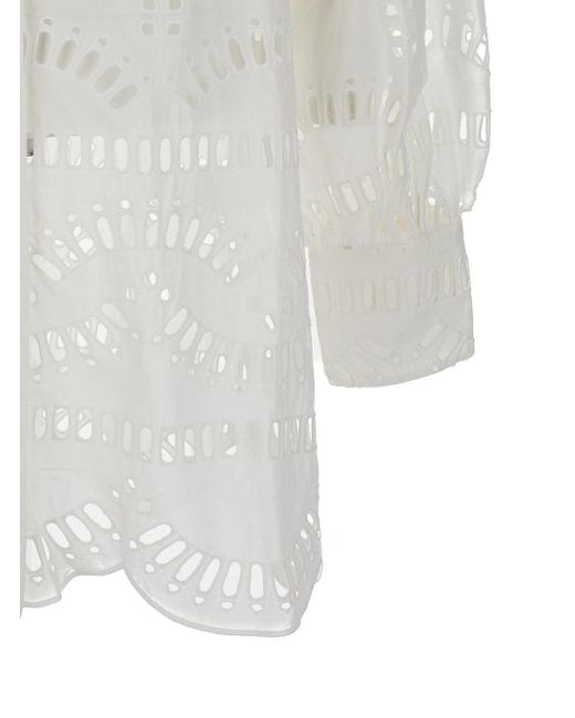 Charo Ruiz White 'Jeky' Blouse With Cut-Out Detail