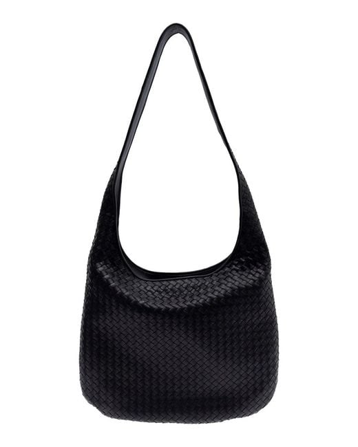 Bottega Veneta Black 'Veneto' Crossbody Bag With Intreccio Motif for men