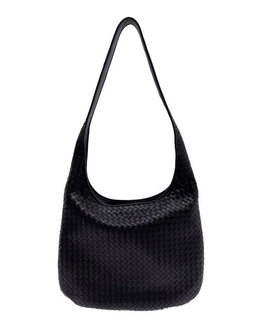 Bottega Veneta Black 'Veneto' Crossbody Bag With Intreccio Motif for men