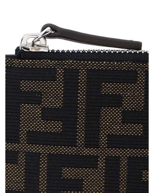 Fendi Black Ff Canvas + Pelle for men