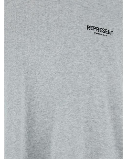 Represent Gray T-Shirt Cotton for men