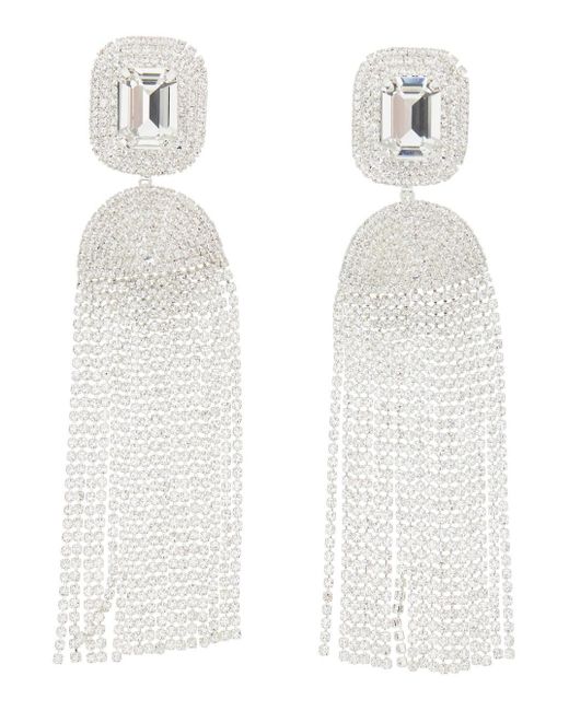 Magda Butrym White Colored Earrings With A Cascade Of Crystals