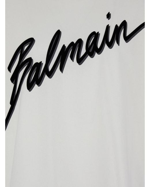 Balmain White Letter" Logo T-Shirt for men
