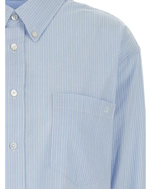 DUNST Blue Light- Striped Oversize Shirt