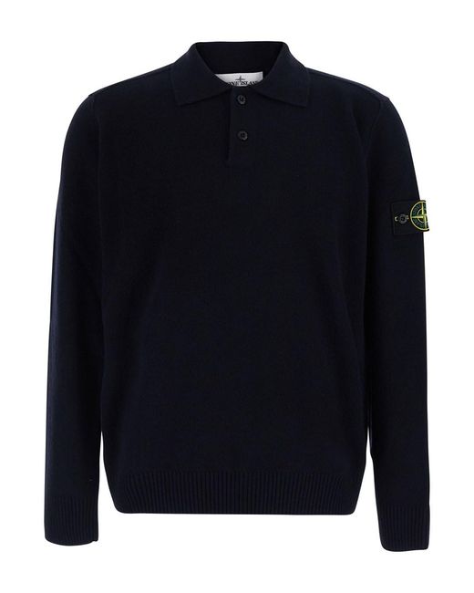 Polo Con Patch Logo Applicato Sulla Manica di Stone Island in Blue da Uomo