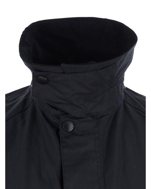 Barbour Blue Ashby Waxed Jacket With Classic Collar And Side Pockets M for men