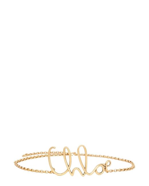 Chloé Blue Chloã Metallic Belt With Logo Lettering On The Front And Hook Closure