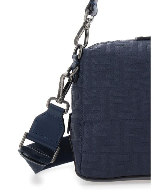 Fendi Blue 'Lui Medium' Shoulder Bag With All-Over Ff Motif for men