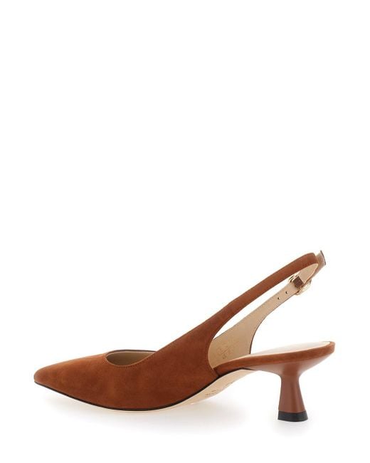 Stuart Weitzman Brown Stuart Sculpt Slingback 50