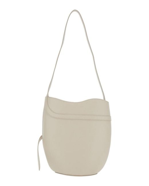 Liffner White Shoulder Bag With Adjustable Strap