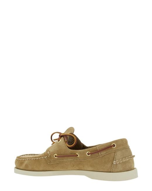 Sebago Natural 'Portland Artisan' Loafers With Decorative Laces On The S for men