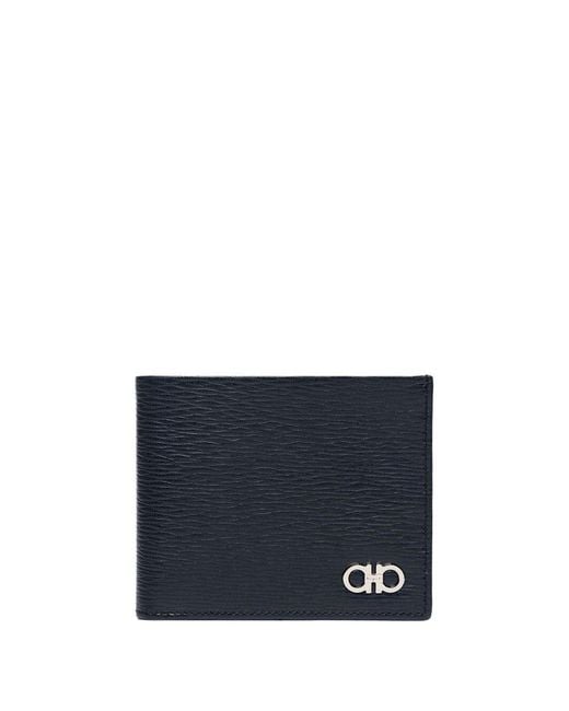 Ferragamo Blue Wallet With Metallic Front Logo for men