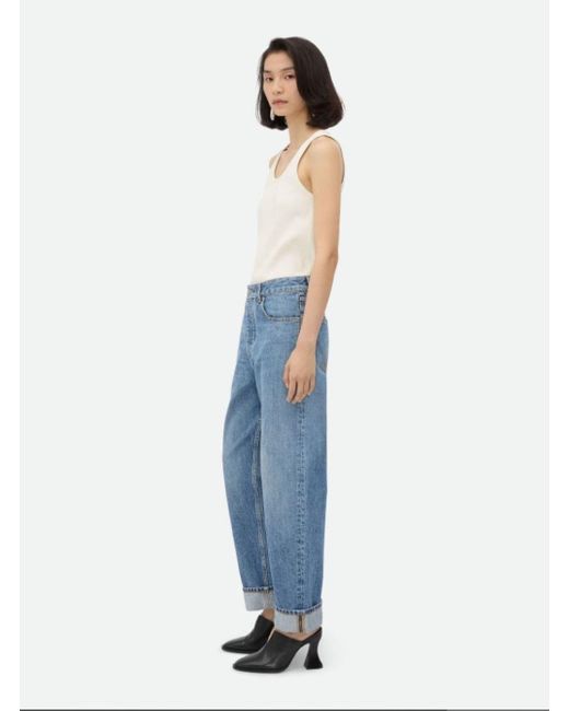 Bottega Veneta Blue 'Vintage' Jeans With Turn-Up Hem