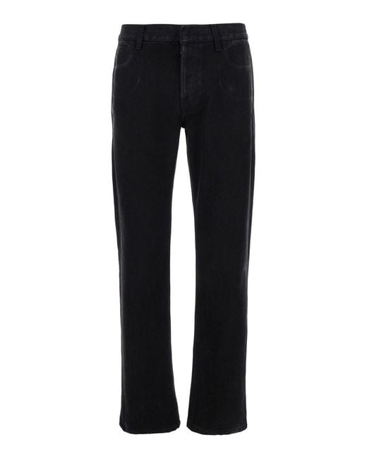 McQueen Black Jeans With Logo Patch On The Rear And Worn Out Effect for men