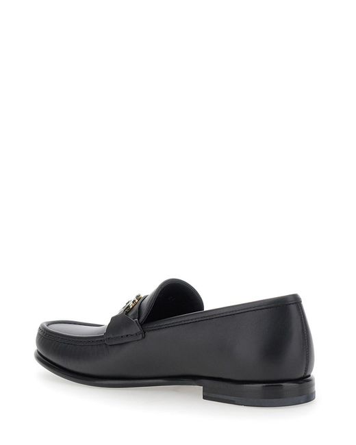 Ferragamo Gray 'Avril' Loafers With Gancini Plaque On The Front for men