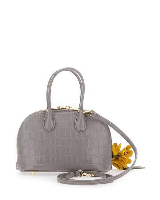 Self-Portrait Gray Mini Bag With Adjustable And Removable Shoulder Str