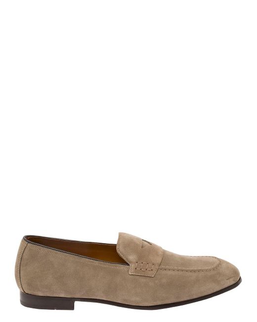 Doucal's Brown Pull-On Loafers for men