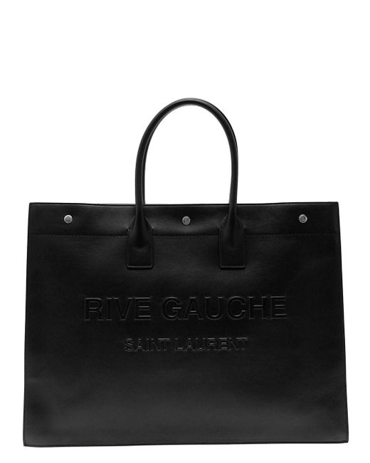 Saint Laurent Black Rive Gauche Large Tote Bag for men