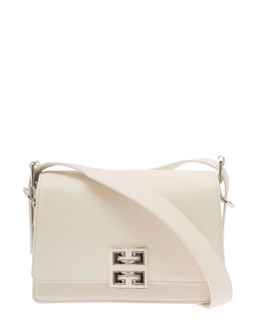 Givenchy Natural 4g Crossbody Bag In Ivory Box Leather