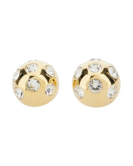 Jacquemus Metallic 'Salon' -Colored Earrings With Snap Closure And Cristal Decorations