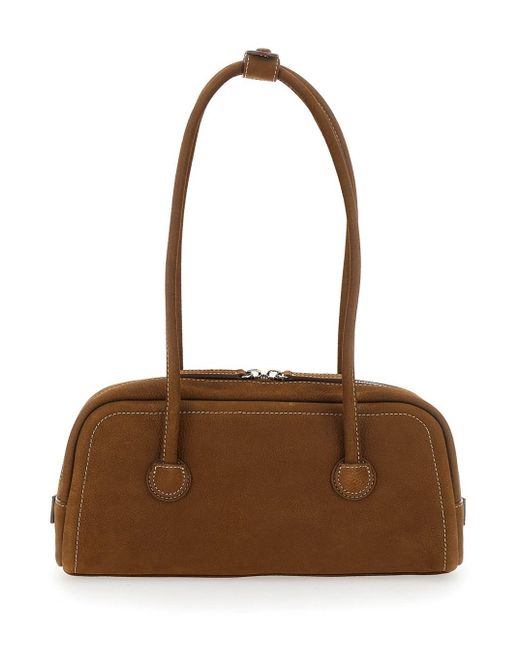 Borsa A Spalla 'Boston' Con Logo Lettering Impresso Sul di MARGE SHERWOOD in Brown