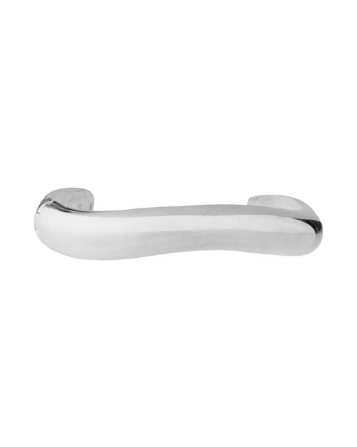 FEDERICA TOSI White Choker Wave With Metal Details And Wavy Metal Design For