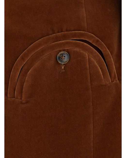 Blazé Milano Brown Double-Breasted Velvet Jacket Jealousy