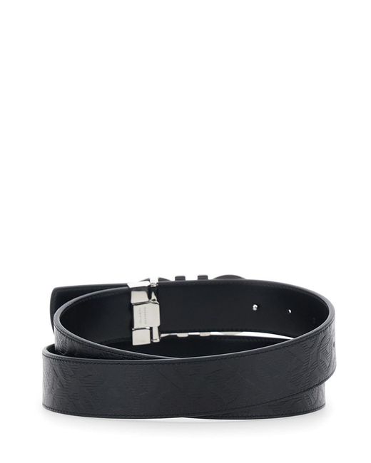 Ferragamo Black Reversible Leather Belt for men