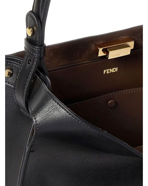 Borsa A Mano Way' Con Manico Removibile E Chiusura A Gire di Fendi in Black