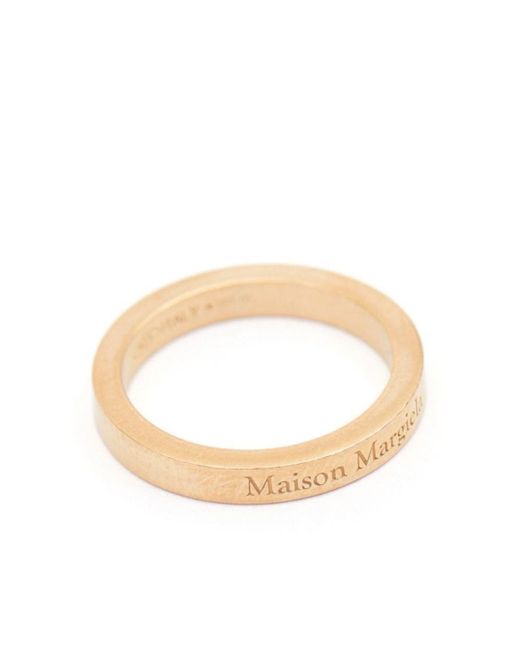 Maison Margiela White Colored Ring With Logo Lettering Engraving