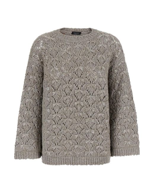 Fabiana Filippi Gray Sweater With V-Neck
