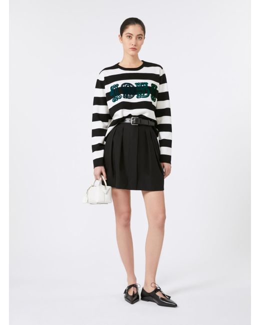 Max Mara Black 'Viterbo' And Crewneck Sweater With Embroidery On