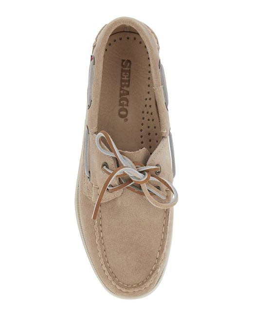Sebago Natural 'Portland Dockside' Loafers With Decorative Laces On The