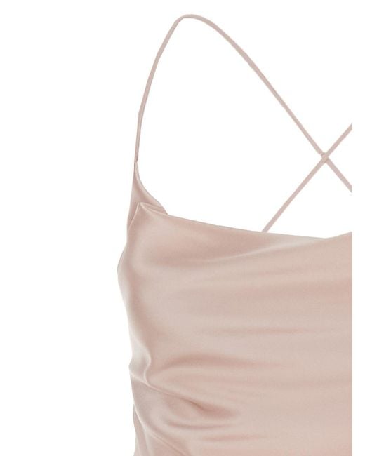 Pinko White Long Dress Crossed Straps