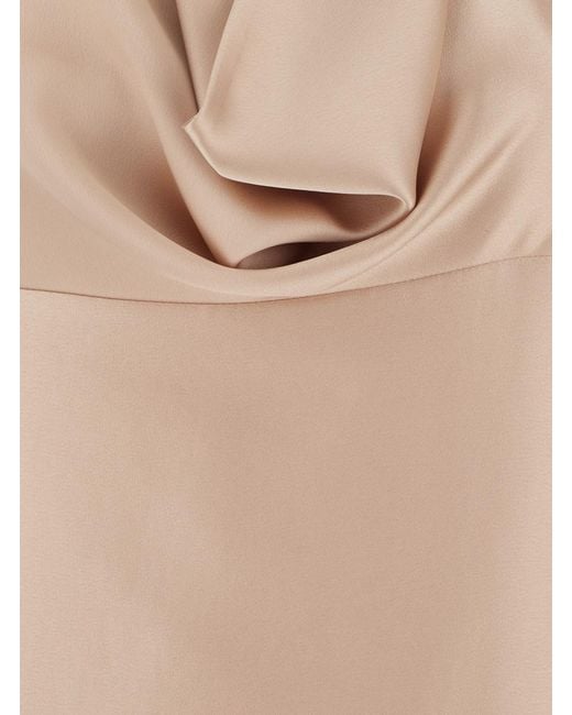 Le Plain Natural Long Dress With Halterneck And Open Back