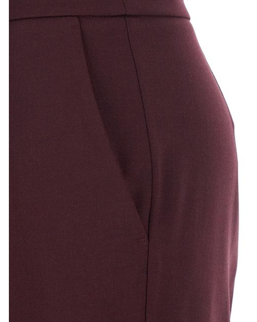 Twinset Purple Pants With Concealed Front Closure And Logo Plaque On T