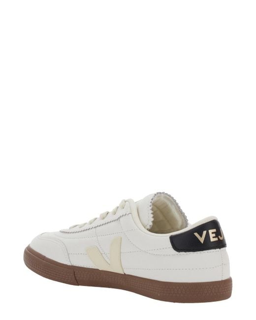 Veja White Low Top Sneakers With Logo Patch