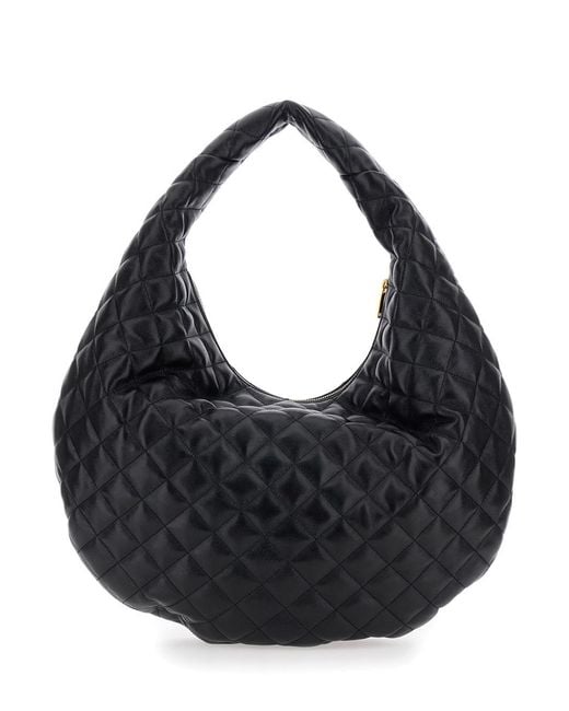 Saint Laurent Black Shoulder Bag 'Ysl Bo Icare Hobo' With Simple Design