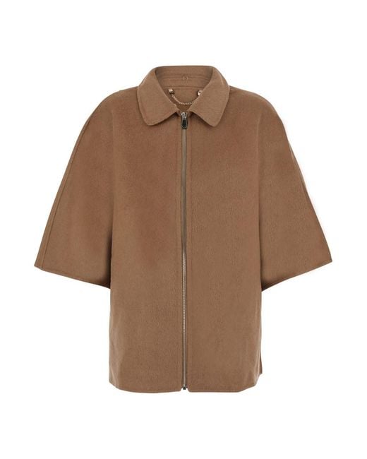GIOVANNI PARIS Brown Coat With Classic Design And Front Closure