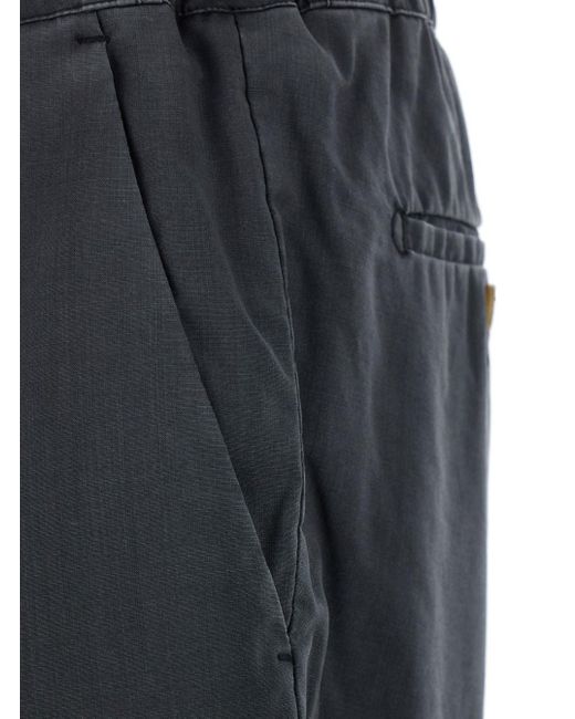 Myths Gray Bermuda Pants With Elastic Drawstring Waist And Logo Detai for men