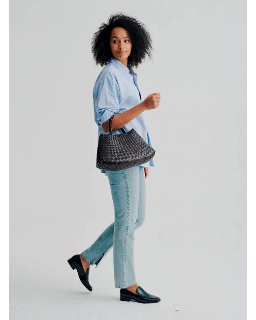 Dragon Diffusion Blue 'Santa Croce' Handbag With Two Top Handles And