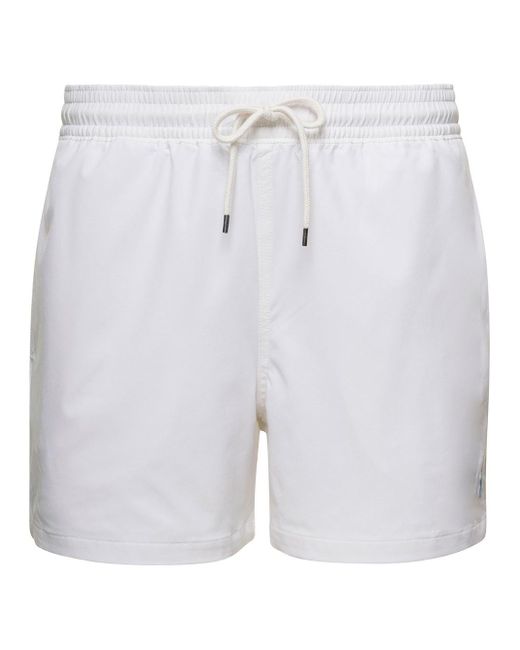 Polo Ralph Lauren Blue Swim Trunks With Embroidered Logo And Logo Patch In Nylon Man for men