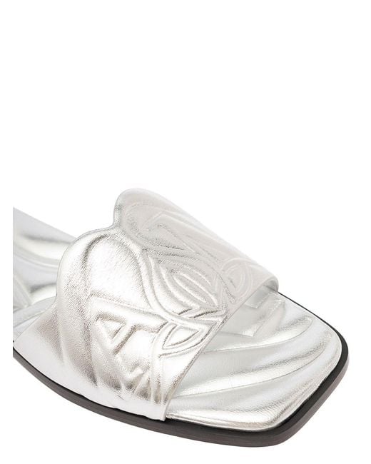 McQueen Metallic Seal Leather Sandals