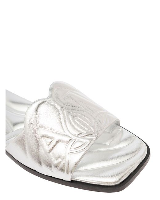 Alexander McQueen White Seal Leather Sandals